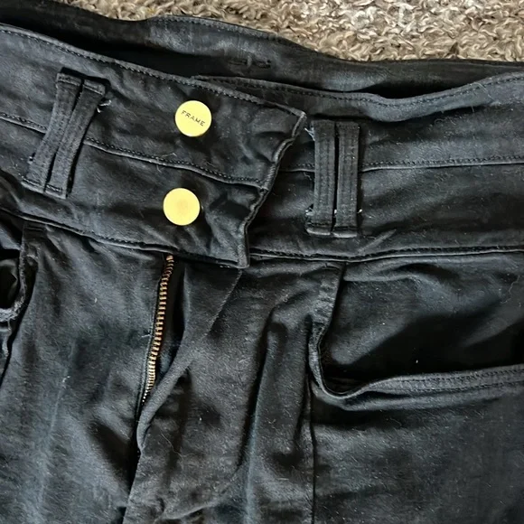 NWOT - FRAME Black Skinny Jeans with gold hardware - Picture 3 of 4
